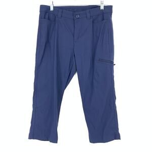 Eddie Bauer Capri Pant Womens Size 10 Navy Blue Pockets Slim Straight Leg